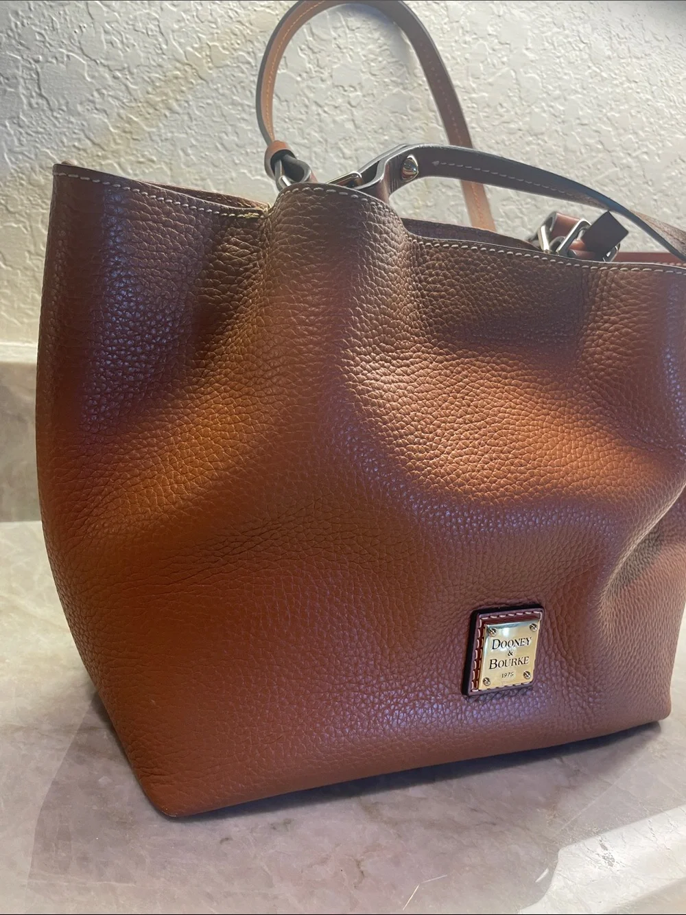 Dooney & Bourke Chestnut Brown Pebble Leather Tote